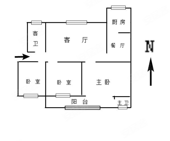 曲景花园3室2厅2卫128.72㎡南北89.9万