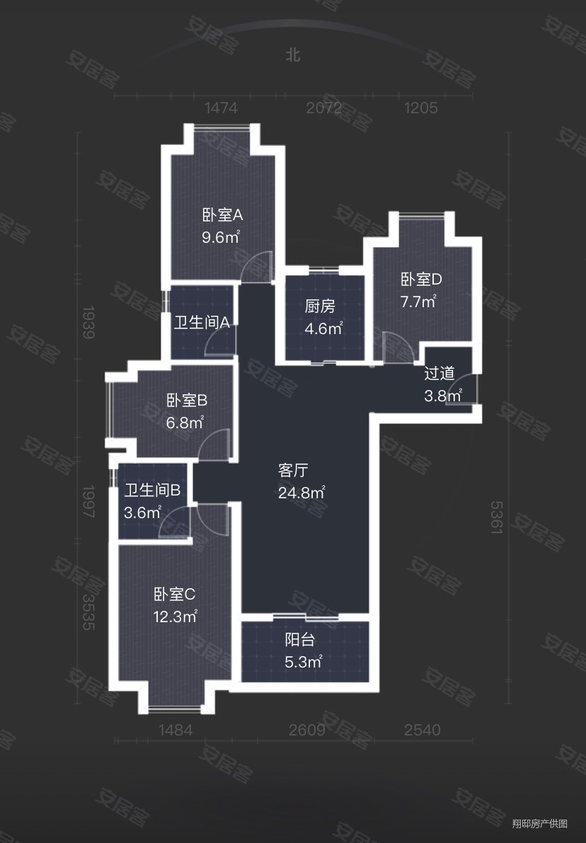 世茂御海墅(公寓住宅)4室2厅2卫112.92㎡南北225万