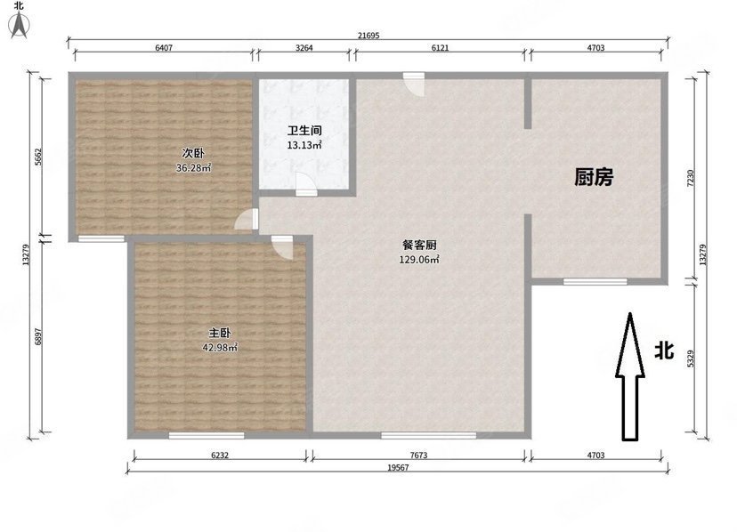 西线七号2室2厅1卫97.17㎡南北89万