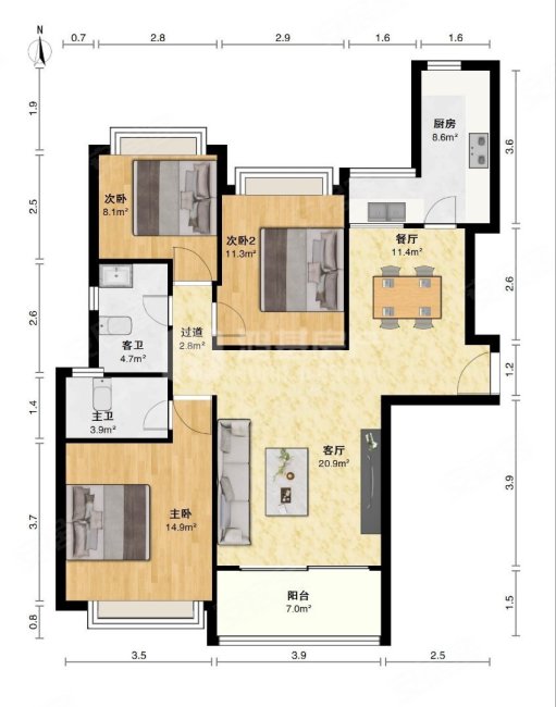 恒大金碧华府,大型社区,阳光充足,精装