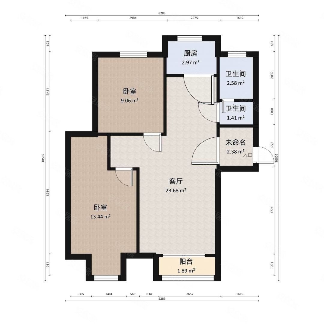 昆仑华府南北通透两室好楼层121万不临高架