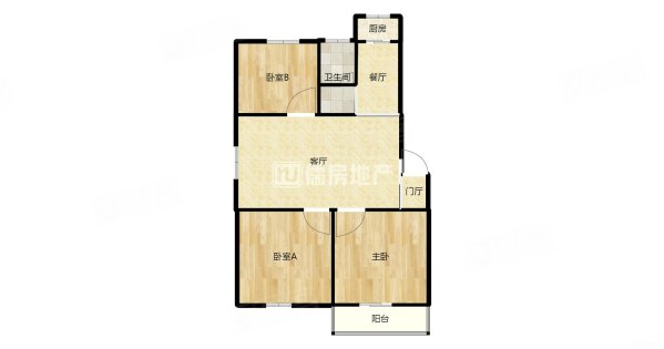 新海花园3室2厅1卫131㎡南北116万