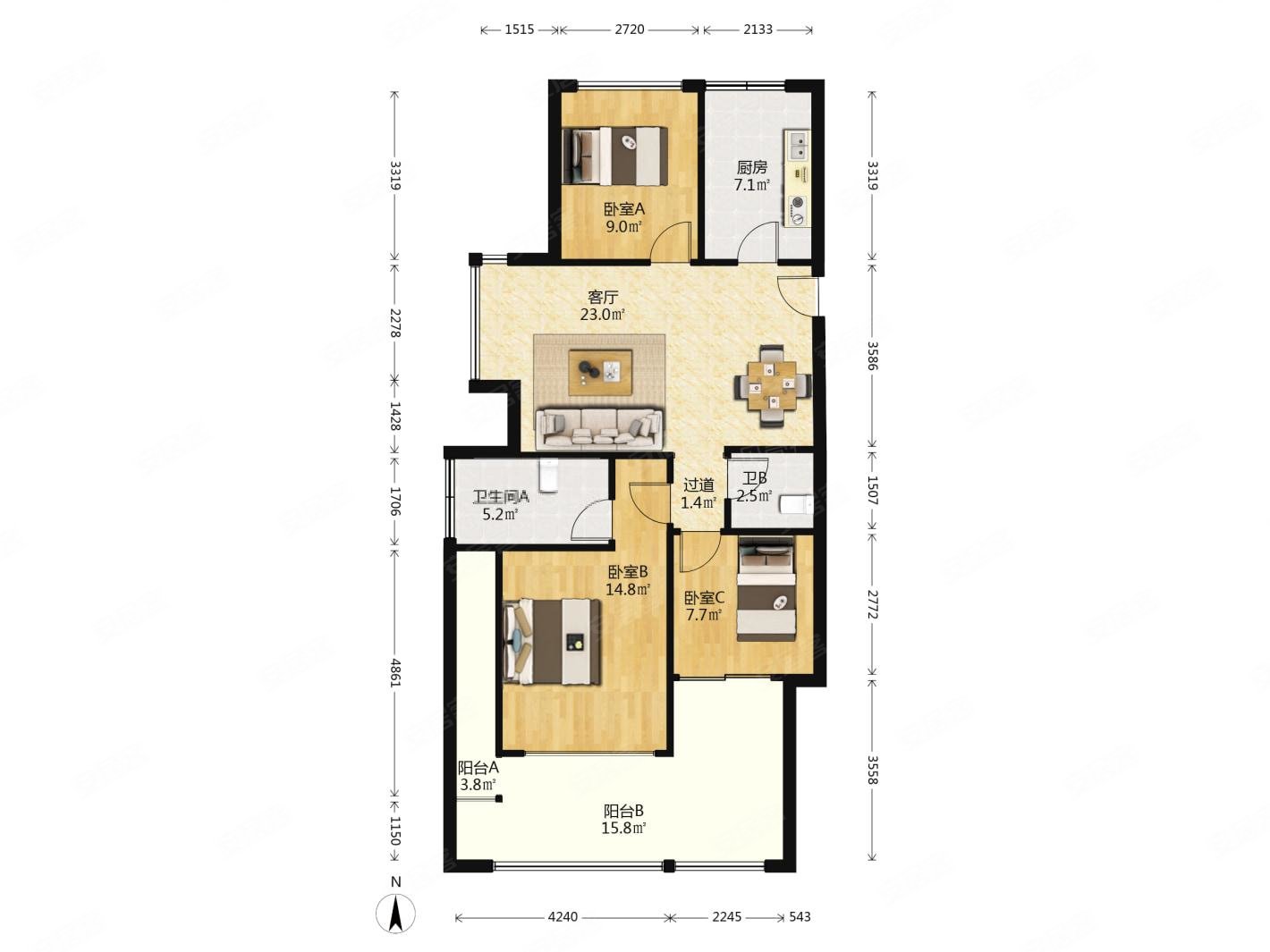 水晶城二期,满五年边套,精装三房保养好 大阳台视野开阔