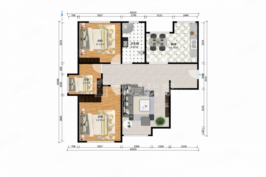 东丽区新立街润景家园3室2厅