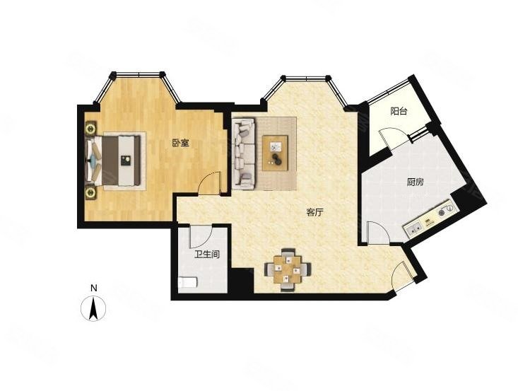 怡景园精装一居室配套齐全商品住宅集中供暖交通便利