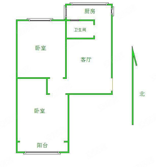 南基地省建宿舍2室1厅1卫64㎡南北44.8万