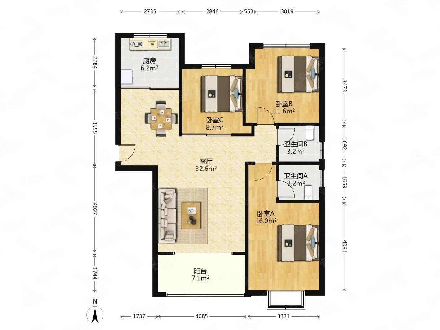 力标赞城106平2卫好楼层