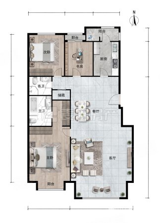 朱雀门小区3室2厅2卫184.61㎡南北3199万