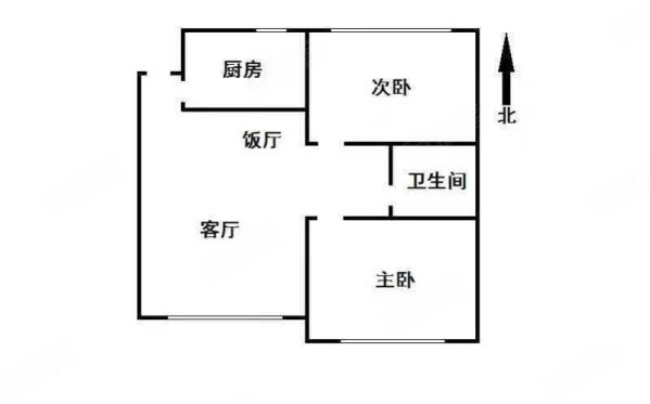 华溪小区2室2厅1卫90㎡南北46万