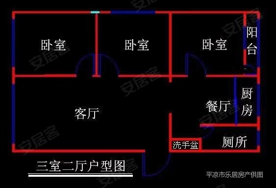 百兴小区3室2厅2卫123㎡南北69.9万