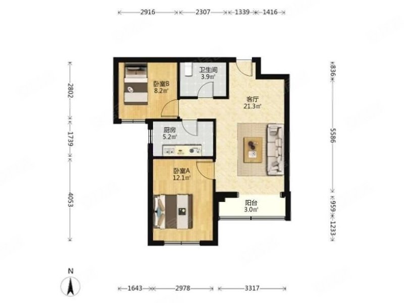 丽新嘉园丽新怡园丽泽景园 全款可谈 2居室 西局丽泽七里庄