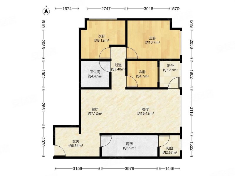 恒大御景半岛(商住楼)3室2厅1卫111㎡南55.49万