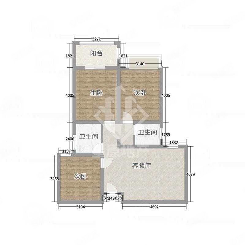 银杏雅苑3室2厅1卫95㎡南北65万