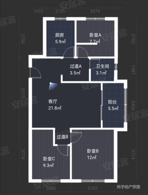 金海华城华康佳苑3室1厅1卫99.94㎡南395万