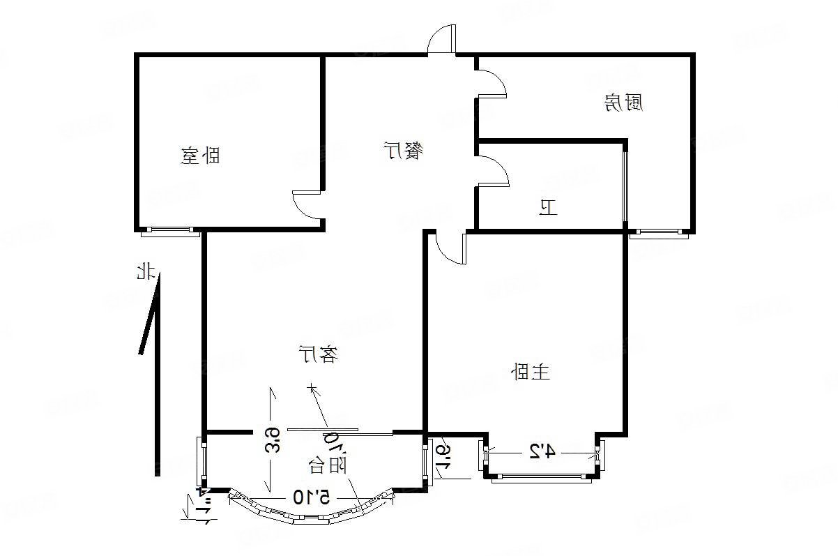 九派香邻2室2厅1卫98㎡南北88万