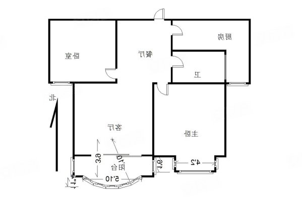 九派香邻2室2厅1卫98㎡南北88万