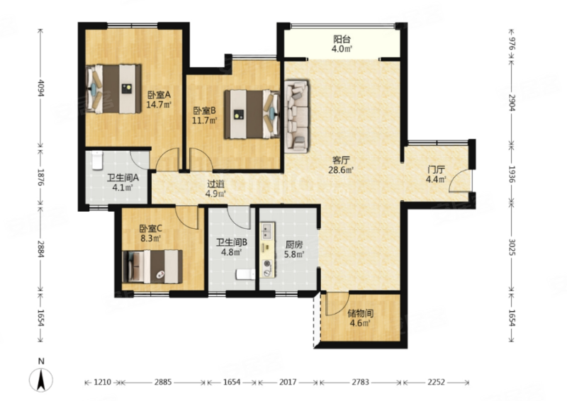瀚城国际 商业配套成熟 满五 房龄新 高楼层视野无遮挡