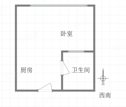 和泓渝中界1室0厅1卫35㎡南北48万