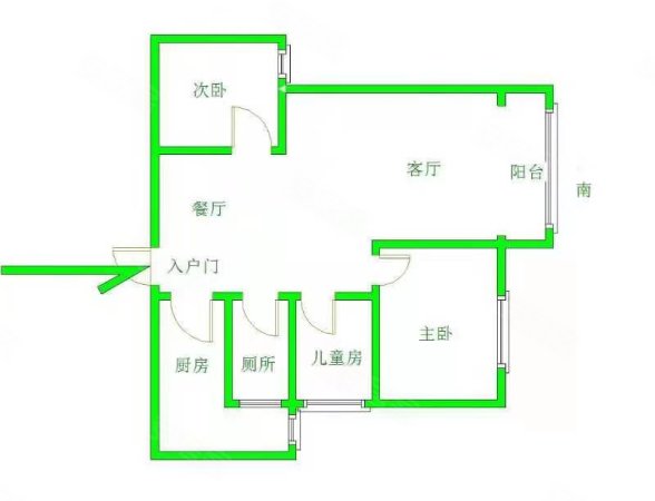 玉石街16号小区3室2厅1卫100㎡南北49万