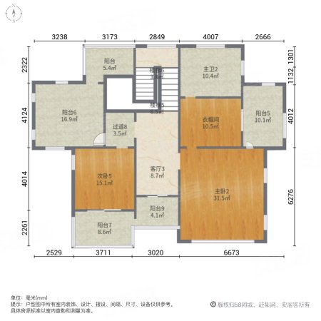 碧源月湖(别墅)8室4厅7卫509.18㎡南北1800万