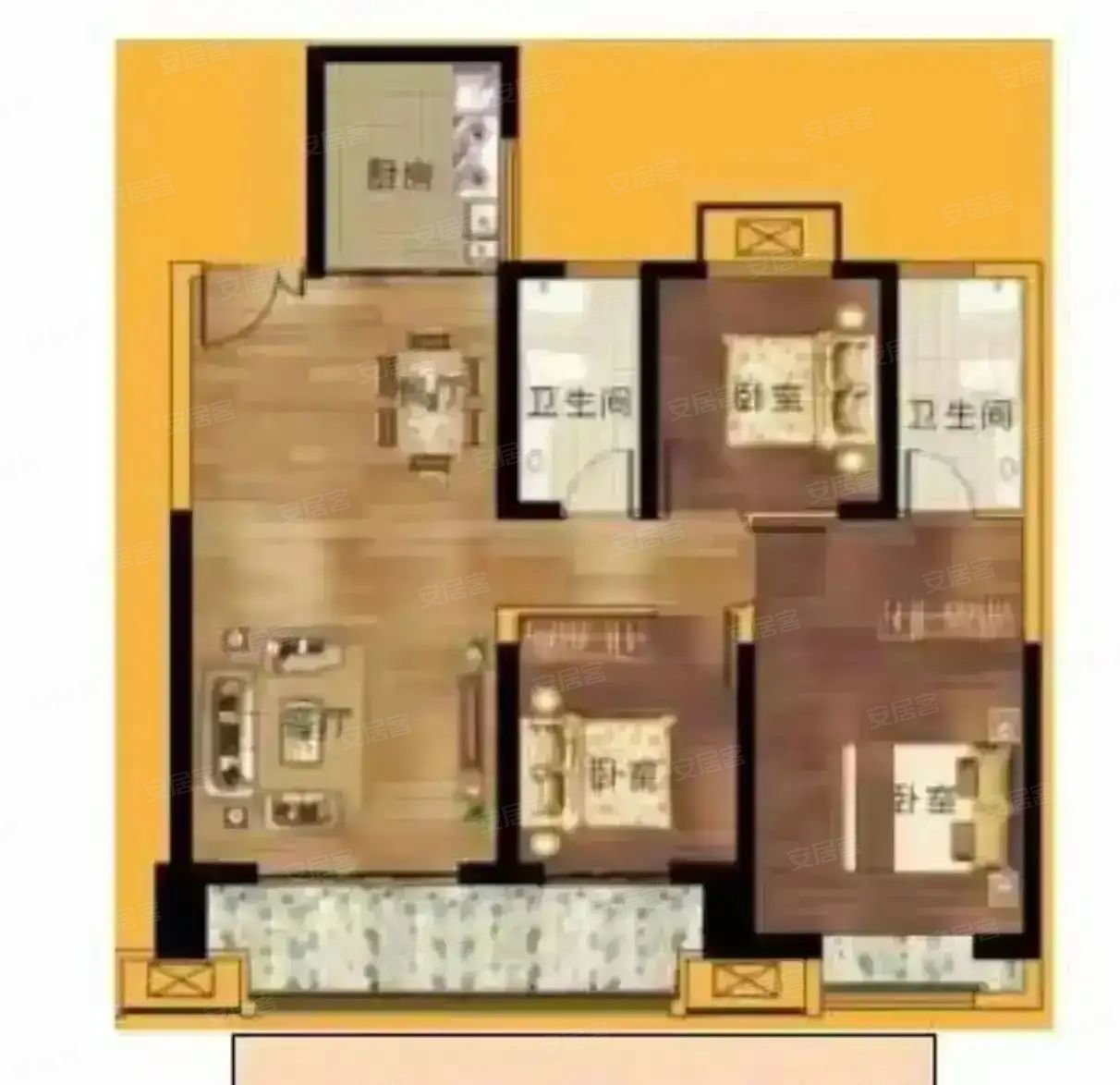 翡翠庄园景观房万达商圈家主急了121平126万包过户