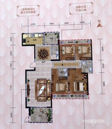 翔栩帝景城4室2厅3卫170㎡南北149.8万