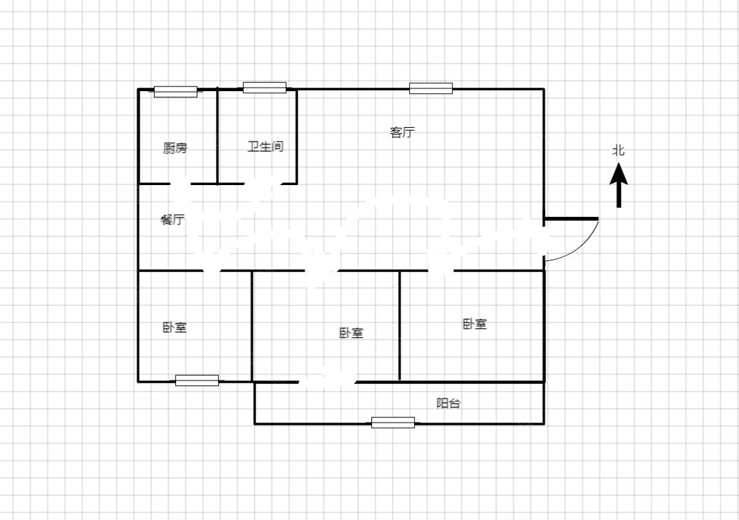 宝石山庄3室2厅1卫122㎡南北26万
