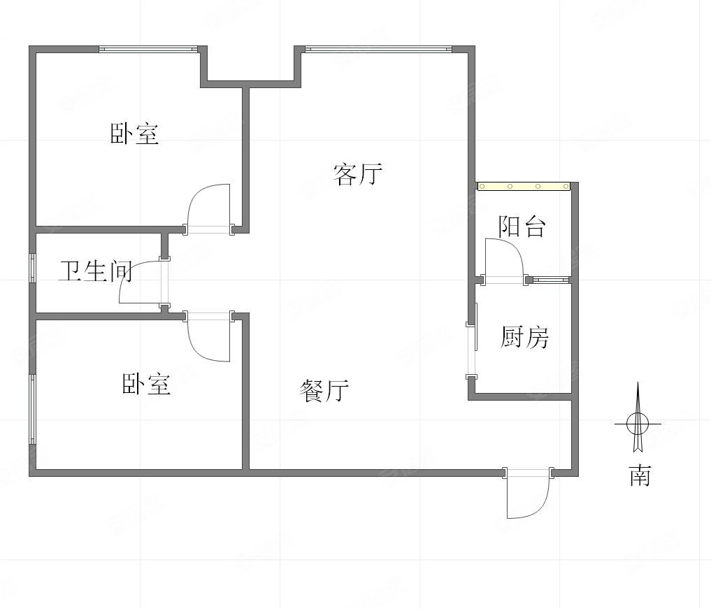 渝景新天地2室2厅1卫78㎡南北60万