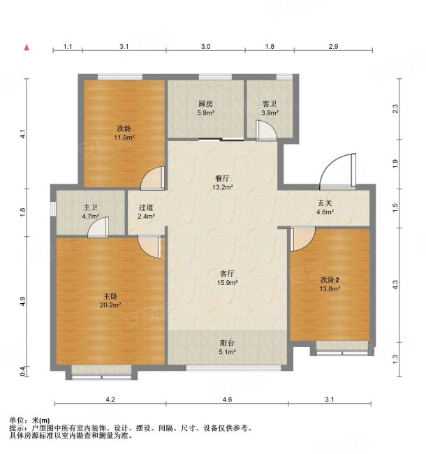 中建煦和湾3室2厅2卫98.15㎡南北88万