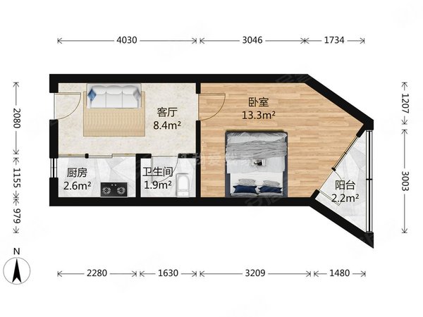 【多圖】安德路47號院,安定門鼓樓青年湖公園 安德路47號院1室1廳租房