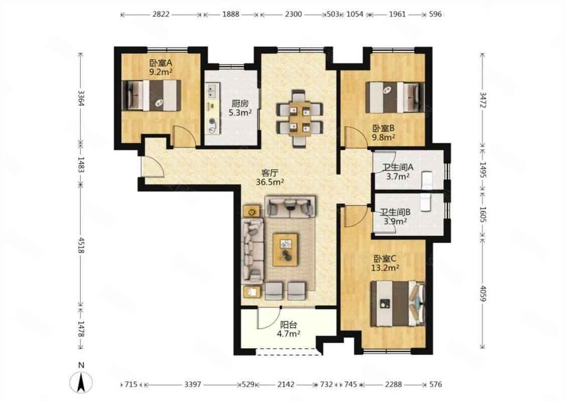 融创融公馆二期全房精装带地暖通透户型中间楼层没住过人