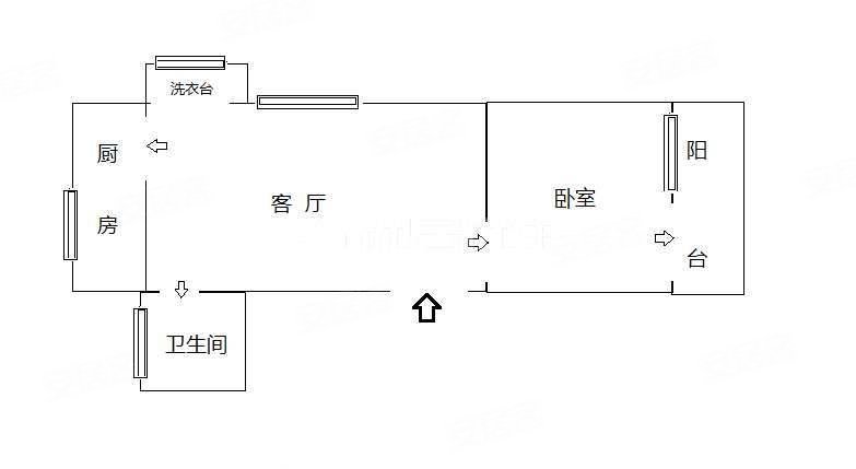 得胜街民族团结小区1室1厅1卫51㎡南北33.5万