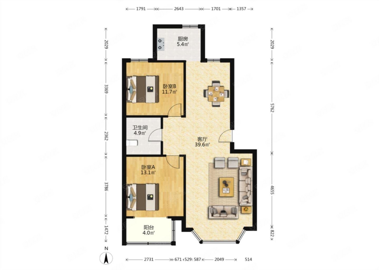 维多利金色华府 北垣   南北通透 国标户型 中间楼层