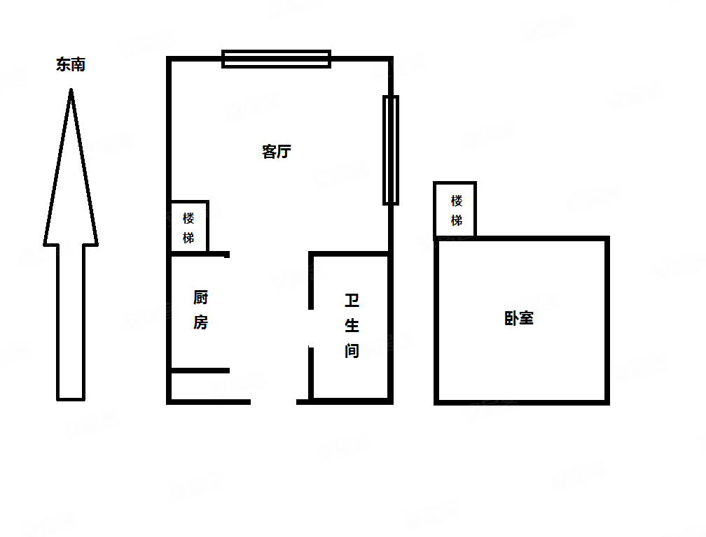 远洋天骄(商住楼)1室1厅1卫46.74㎡南80万