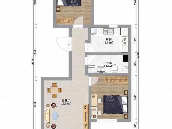 北京朝阳东坝坝鑫家园万达广场 七棵树 嘉品 坝鑫家园出租精装两居室