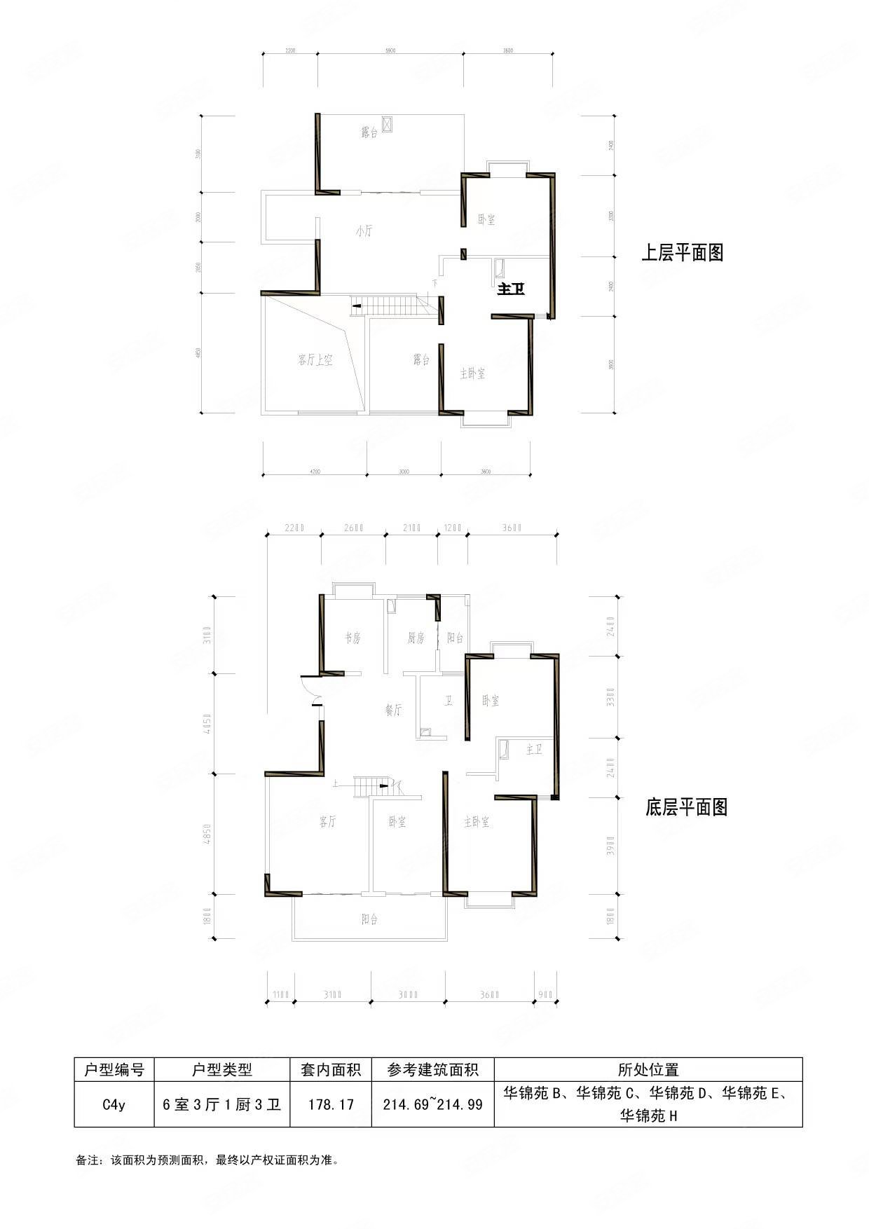 天润康园北区5室3厅4卫214.75㎡南北180万
