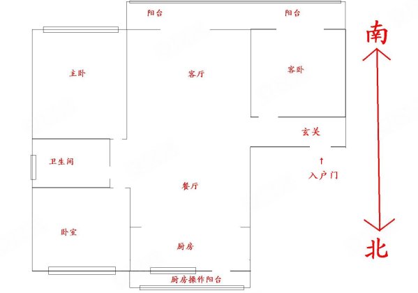 三巽邦泰文州府3室2厅1卫97㎡南北58万