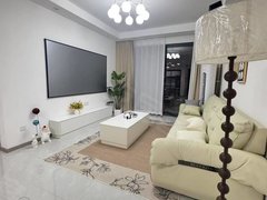 绍兴诸暨诸暨市区城北好房云尚花园三室两厅两卫全新出租奶油风陪读拧包入住投影仪出租房源真实图片