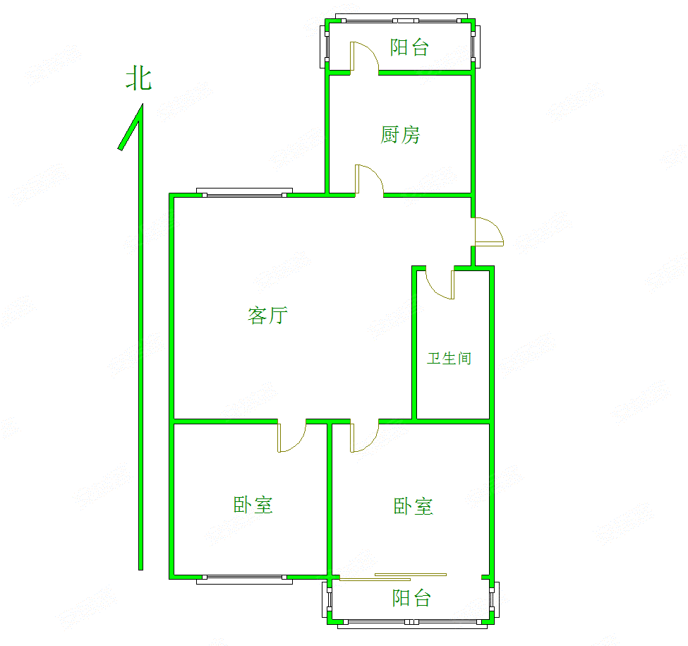 康庄家园三区2室1厅1卫78.65㎡南北68万