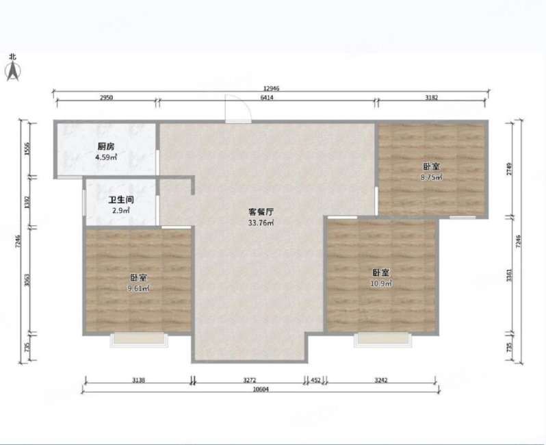 瑞辰金兰府3室2厅1卫97.58㎡南66万