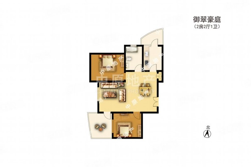 御翠豪庭2室2厅1卫112.7㎡西南1180万