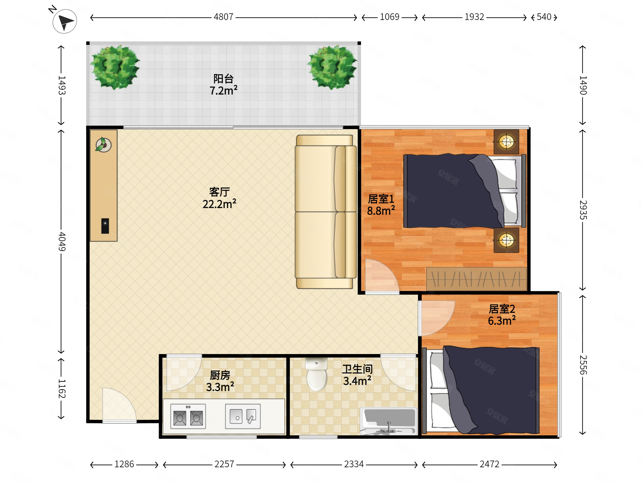 花样年花郡好户型!阳台10个平方!价格便宜!税费低!