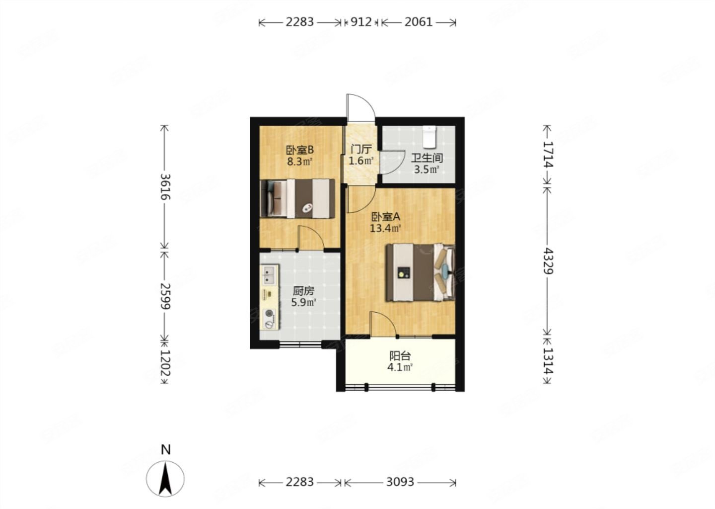 安德公寓|恩德小 私产可以贷款 两室户型 随时看房 诚意出售