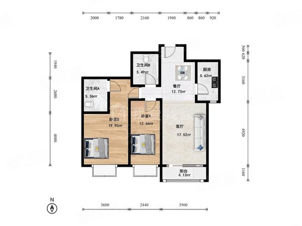 【多图】林奥嘉园,北苑租房,奥林匹克公园林奥嘉园2室2厅,朝阳租房