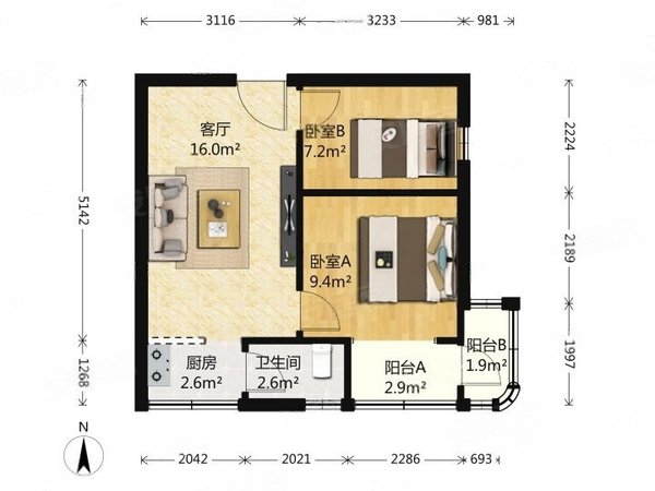 【多图】银湖半山,红岗花园租房,罗湖经典两房 标准两房两厅 双阳台