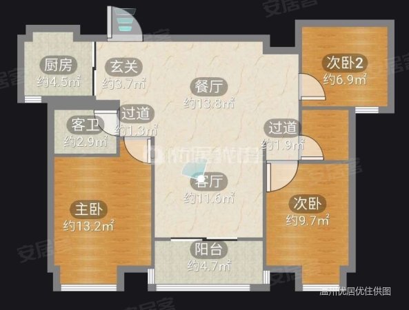 甲里家园一组团3室2厅2卫106㎡南北169万