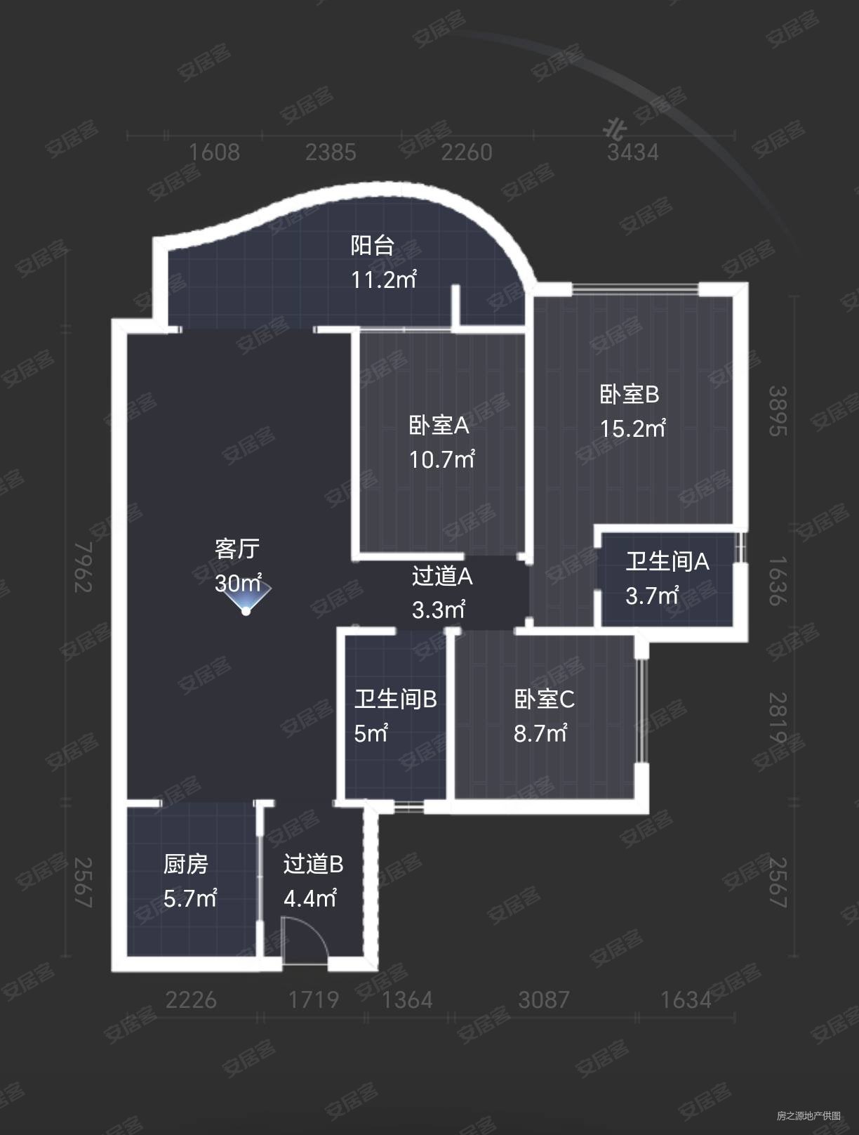 诚卓高端3室2厅2卫117.13㎡南北83.8万