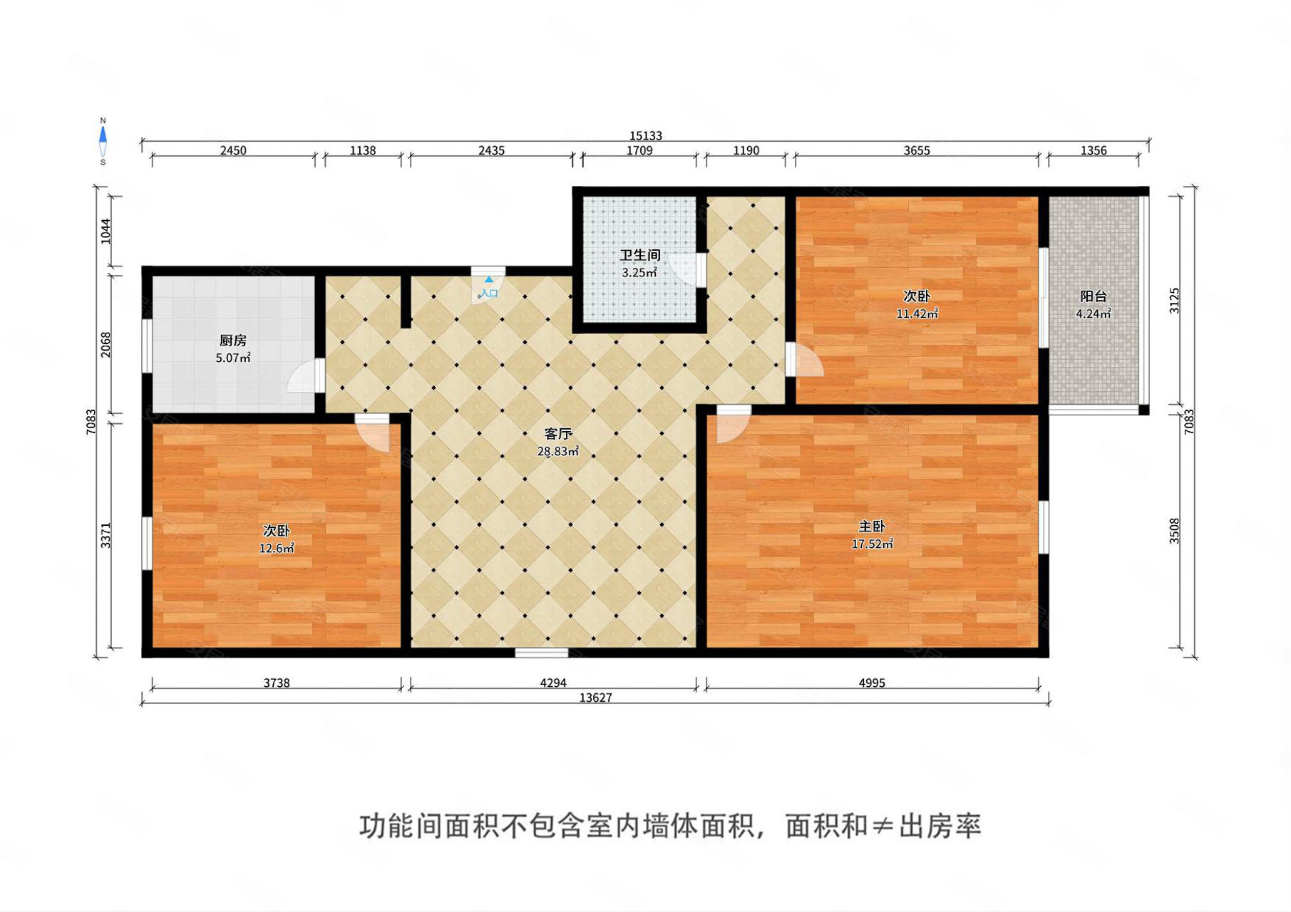 金鹏里3室1厅1卫103.28㎡南235万