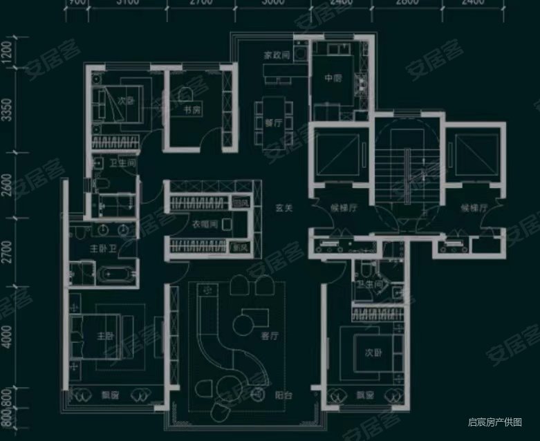 科技新住宅186平4房2厅3卫 精装新房770万随时看房,金茂如意府二手房