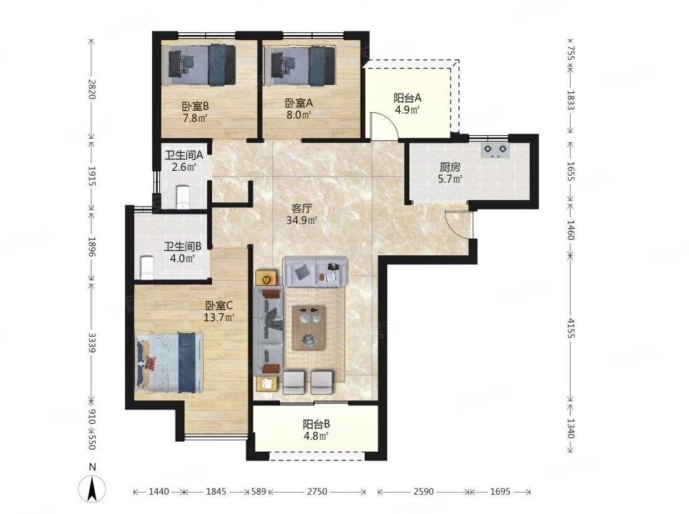 万华城华府,高新万达隔壁,3加1户型,降价急售150就能出,,万华城华府
